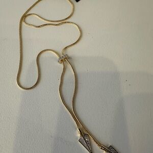 nOir Jewelry Gold Necklace with Pave Arrow Accents